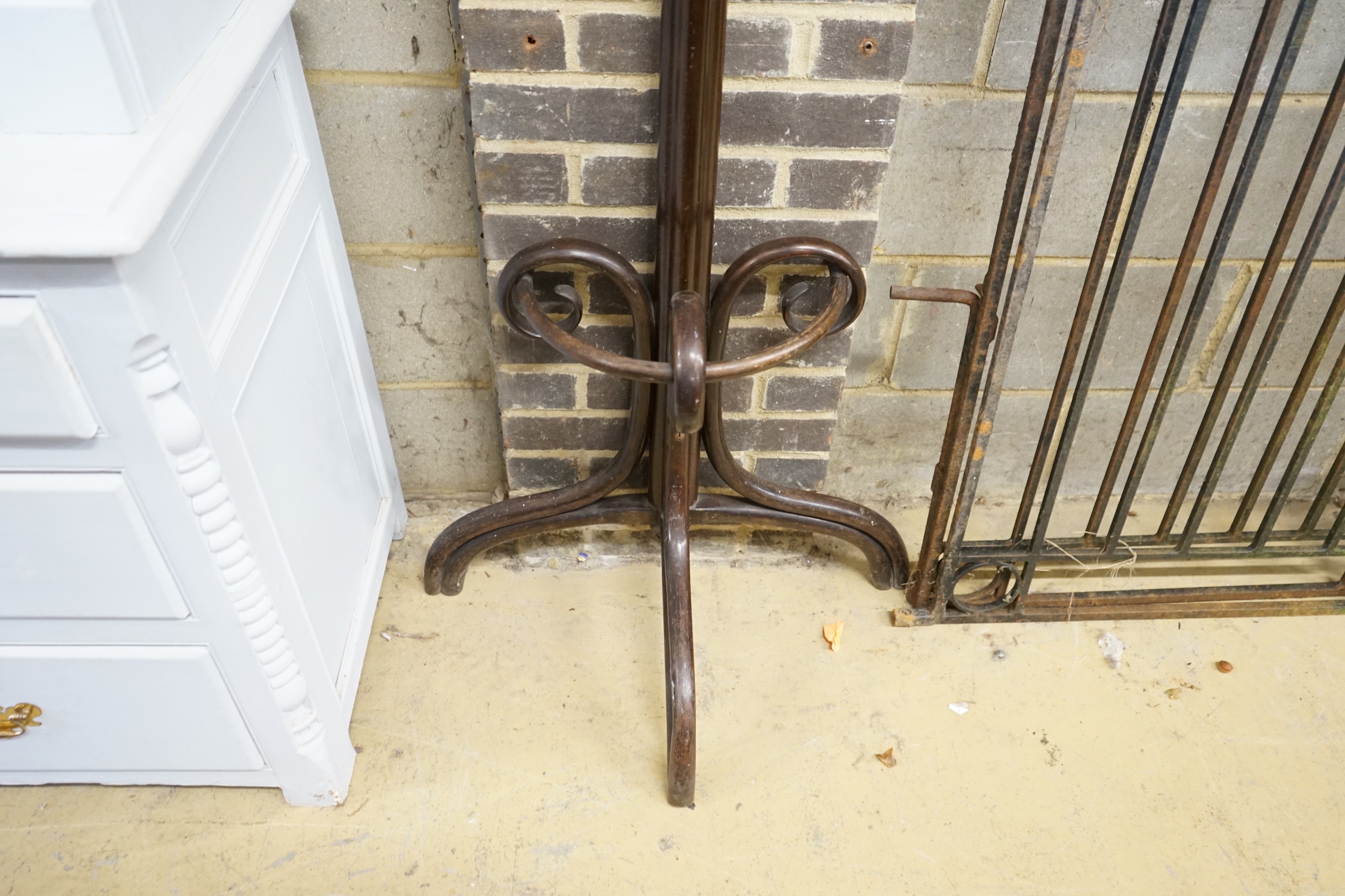 An early 20th century beech bentwood hall stand, height 199cm